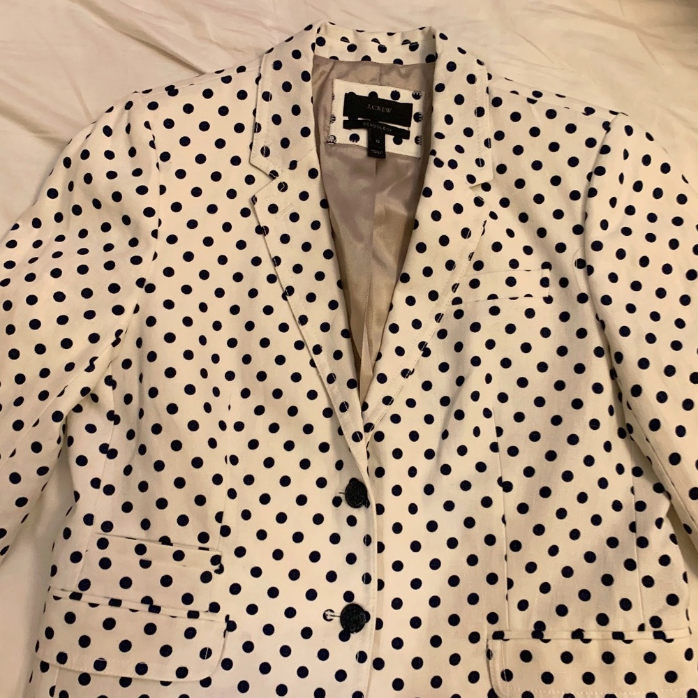 J Crew Polka Dot Blazer Size 12